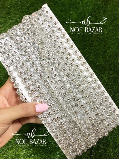 Strass Redondo Plata-Plástico.