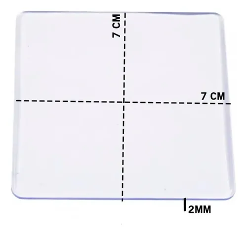 BASE ACRÍLICA CUADRADA 7CM-5 UNIDADES